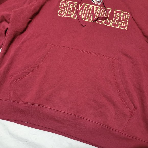 FSU Florida State Seminoles Logo x Champion Fleece Hoodie Garnet Gold Dark Red - Picture 7 of 10